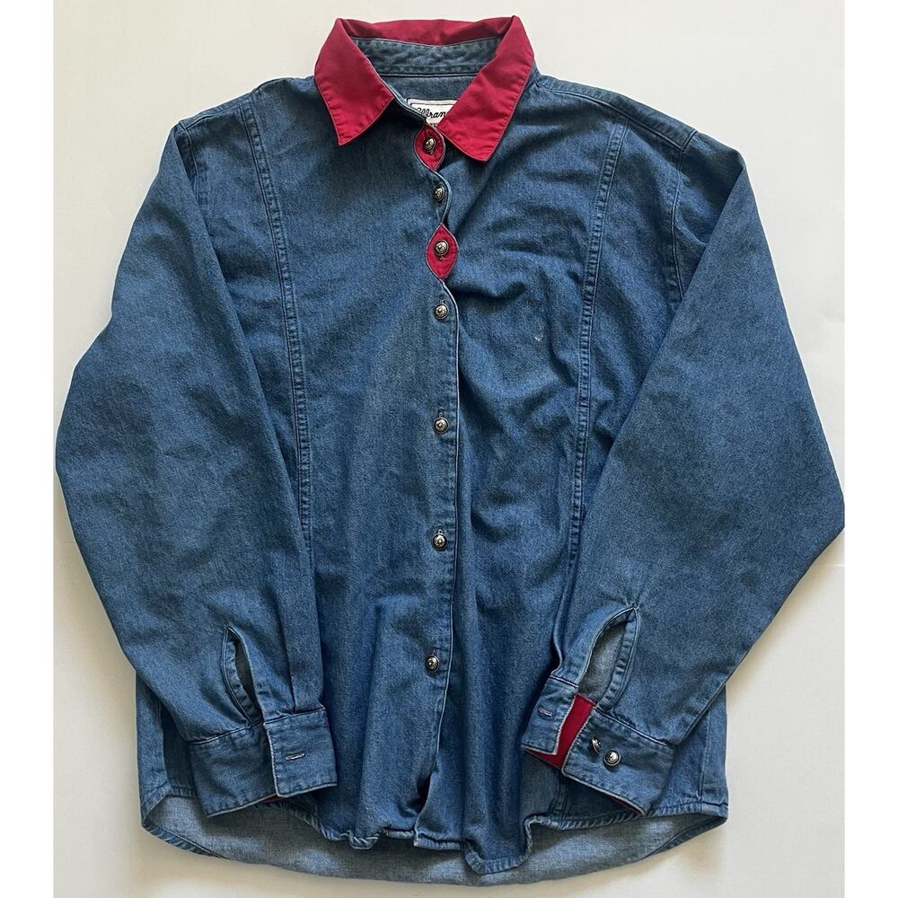 Vintage Wrangler Western Wear denim shirt ❤️💙